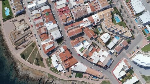 Aerial view of rooftop houses 4k