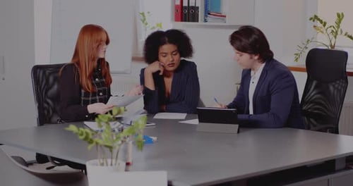 Collaborative Business Meeting in a Bright Modern Office