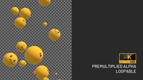 Floating Sad Emojis Overlay Animation