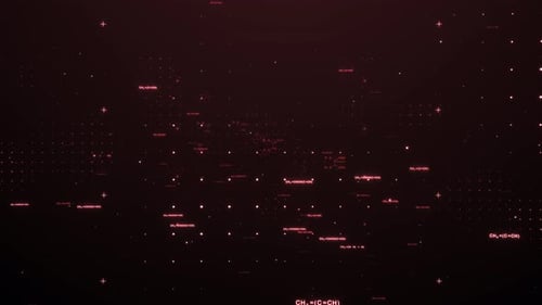 Futuristic Red Chemical Structures and Formulas Scientific Background