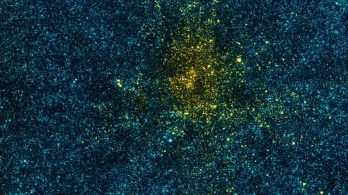 Dynamic Blue and Gold Particle Dust Animation