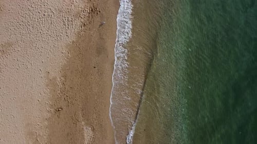 Beautiful Remote Beach with Crystal Clear Water Aerial View