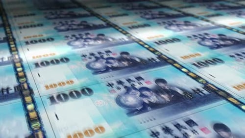 Taiwan Dollar money sheet printing seamless loop