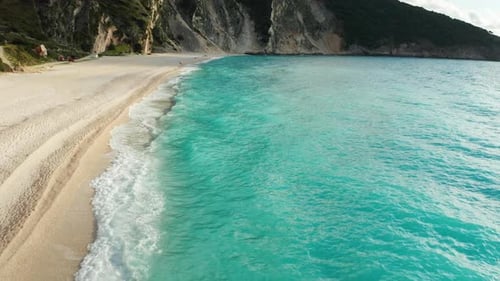Beautiful Beach in Kefalonia, Ionian Islands, Greece. Aerial View