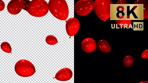 Red Balloons Falling Animated Overlay for Celebrations