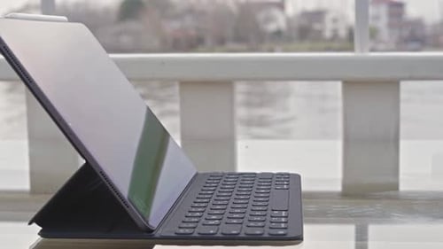 Modern Tablet Displayed with Sleek Keyboard Case