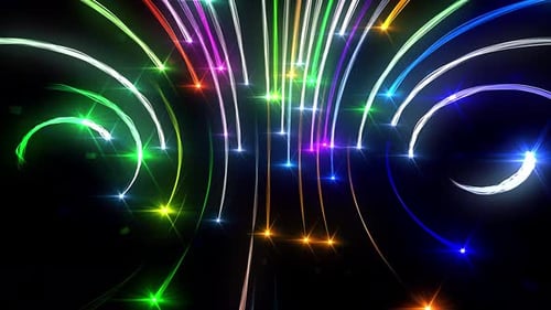 Colorful Vertical Curved Light Trails Seamless Loop