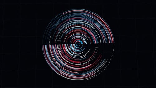 Dynamic Abstract Concentric Rings Technology Background Animation