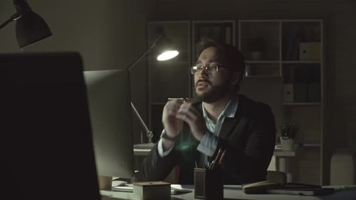 Stressed Man at Work