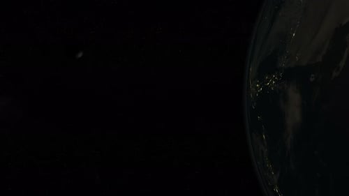 Rotating Earth from Space with City Lights