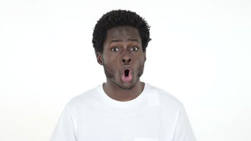 African Man Rejecting and Disliking White Background