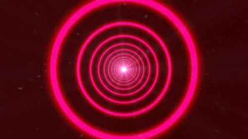 Dynamic Abstract Tunnel with Glowing Neon Circles