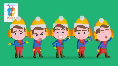 3D Animated Winter Boy Character: Actions and Cycle Loops