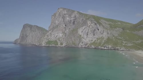 Kvalvika Beach - Aerial Drone Footage of Lofoten Islands, Norway