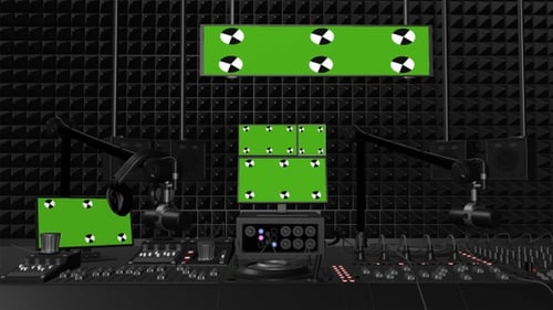 Studio-Tontechnik mit einem Greenscreen