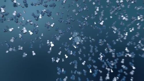 Animated People Icons Forming World Map