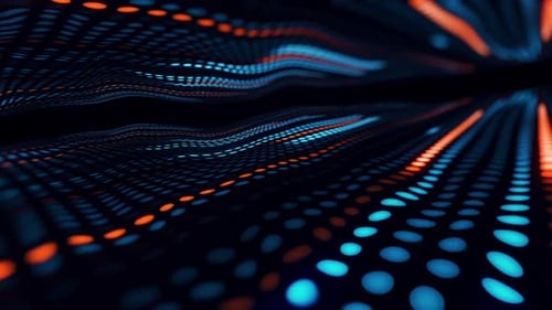 Abstract Waving Grid of Dots Technology Loop Background