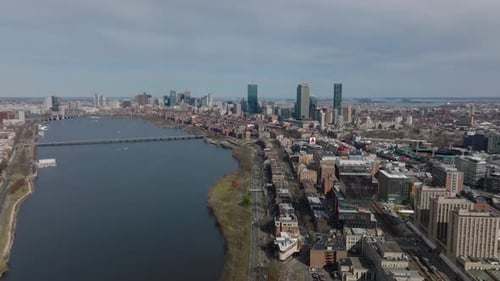 Cinematic Aerial View of Cityscape