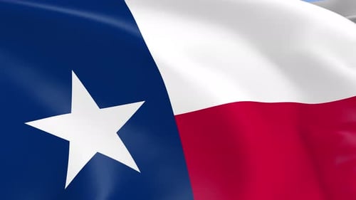Realistic Texas State Flag Waving Animation