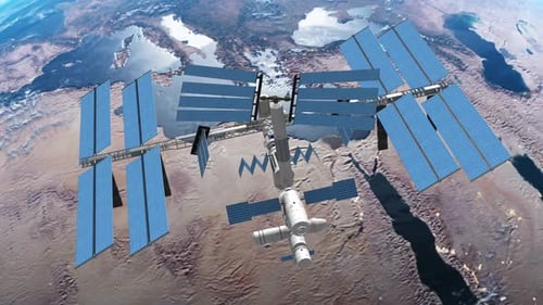 Space Station Orbiting Earth