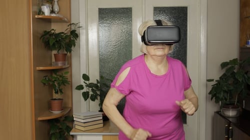 Mature Woman Experiencing Virtual Reality