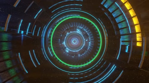 Futuristic Technology Space Tunnel Scifi Corridor