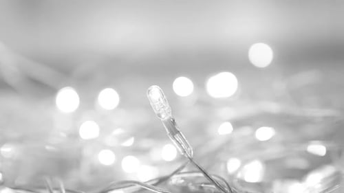 Close Up of White Fairy Lights Bokeh Effect