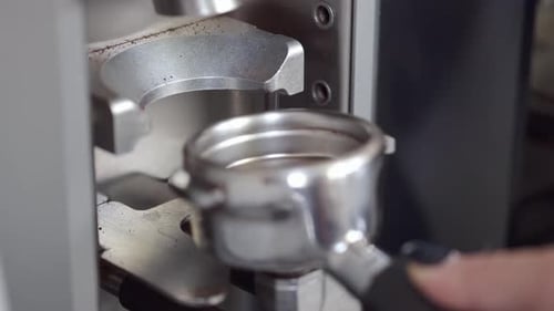 Filling Portafilter with Ground Coffee Beans