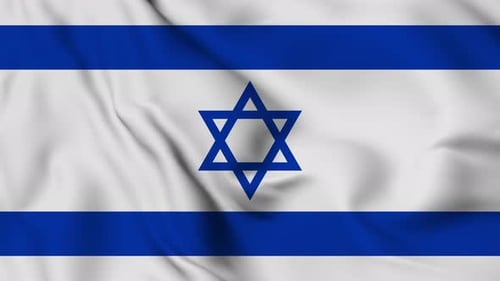 Realistic Waving Flag of Israel Animation