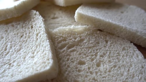 Slices of White Bread Close-Up