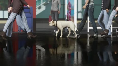 People Walking Down the Street