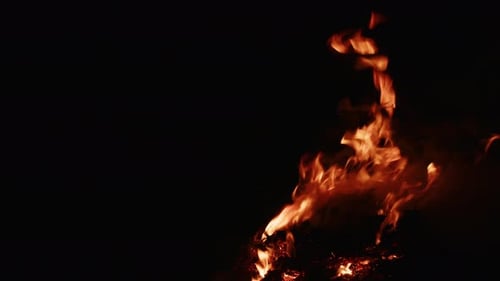 Dramatic Fire Flames Burning in the Night