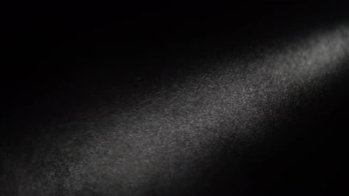 Soaring Organic Dust Is Shimmering on a Black Studio Background.