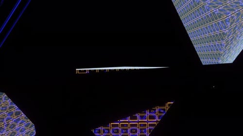 VJ Loops Abstraction Background of Flying Pyramids