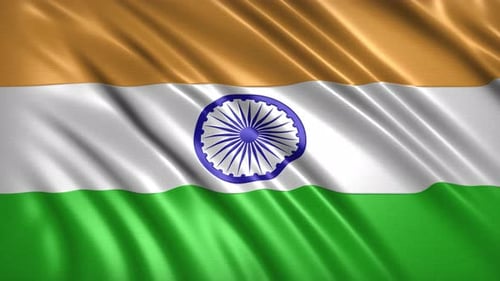 Dynamic Indian Flag Waving Seamless Loop Animation