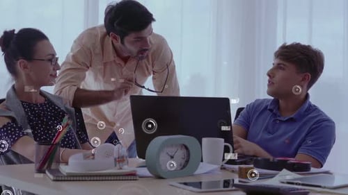 Teamwork at Modern Corporate Workplace