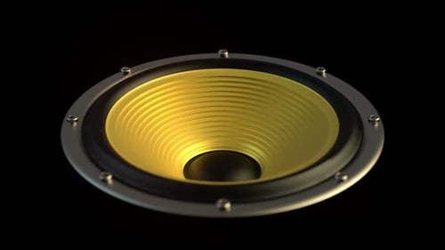 Pulsating Yellow Speaker Cone Animation for Music Videos and Events