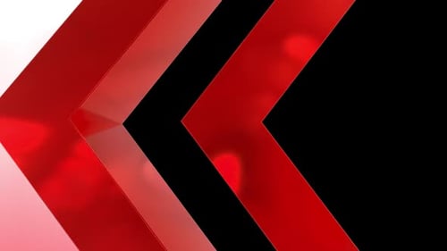 Red Geometric Arrows Reveal Glossy 3D World Globe