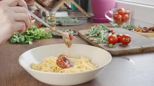 Person Cook Pasta for Dinner