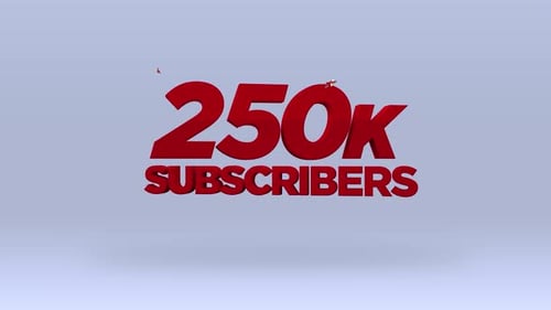 3D Social Media Subscriber Milestone Celebration Animation