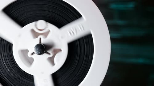 Film Reel Spinning Close Up