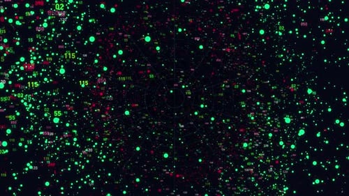 Fundo de dados de rede de tecnologia abstrata verde