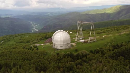 Aerial View of Astronomical Observatory on Hilltop
