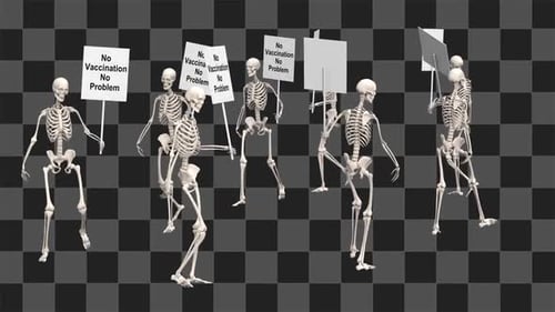 3D Skeletons Marching with Protest Signs