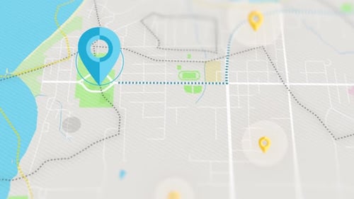 Pins bleus sur carte blanche Gps carte de la ville navigation avec stock d'itinéraire