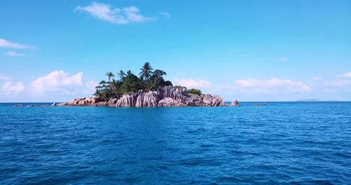 4K Aerial Footage of the St. Pierre Island surrounding Blue Water of the Indian Ocean, Seychelles