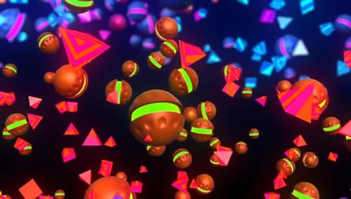 Vibrant Geometric 3D Abstract Loop Background