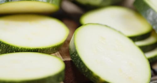 Macro of Sliced Zucchini