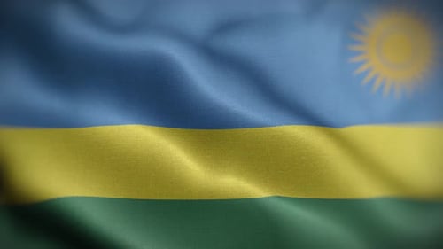 Seamless Loop Animation of Rwanda Flag Waving