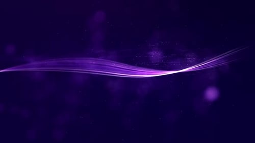 Abstract Fluid Glowing Purple Line with Particle Trails Background